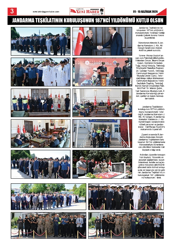 Tekirdağ Yeni Haber Gazetesi 580.Sayı Çıktı