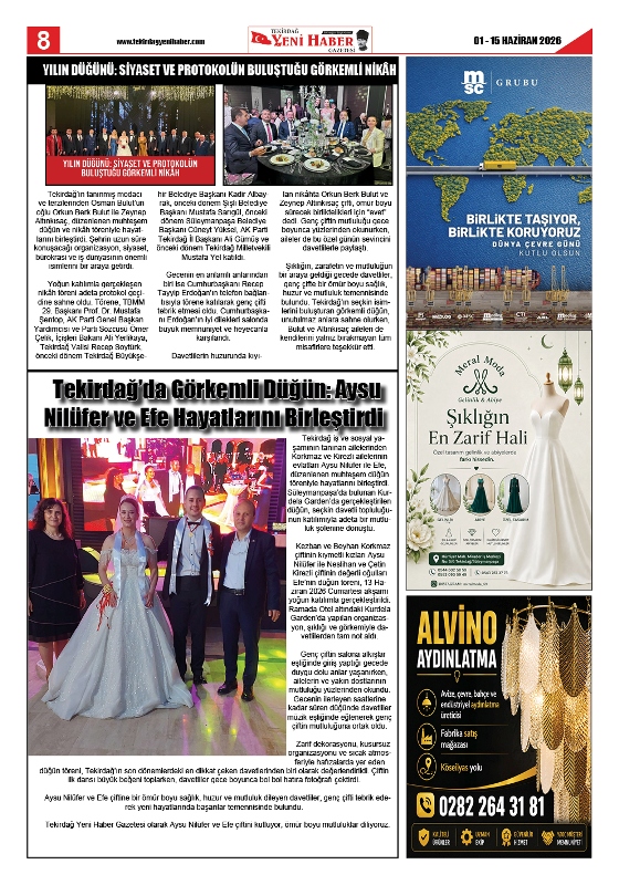 Tekirdağ Yeni Haber Gazetesi 580.Sayı Çıktı