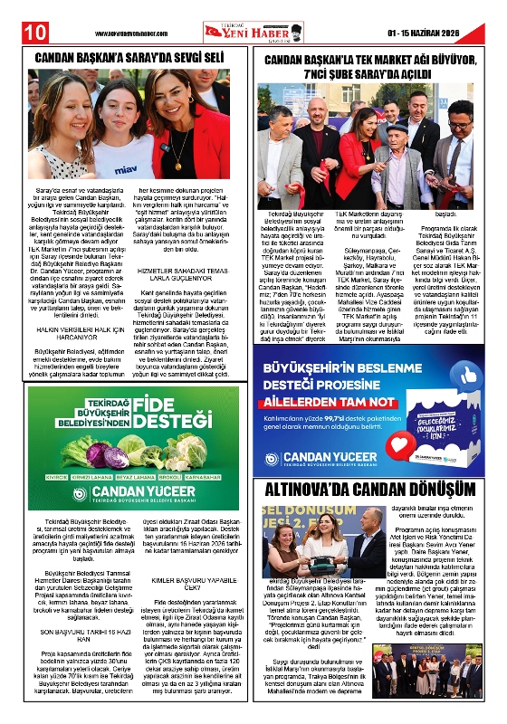Tekirdağ Yeni Haber Gazetesi 580.Sayı Çıktı