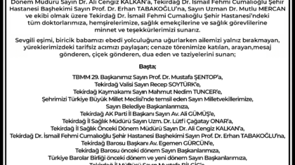 Teşekkür