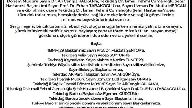 Teşekkür