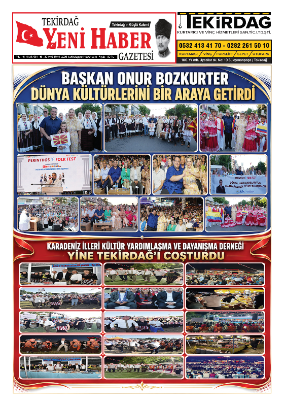 Tekirdağ Yeni Haber Gazetesi 581.Sayı Çıktı