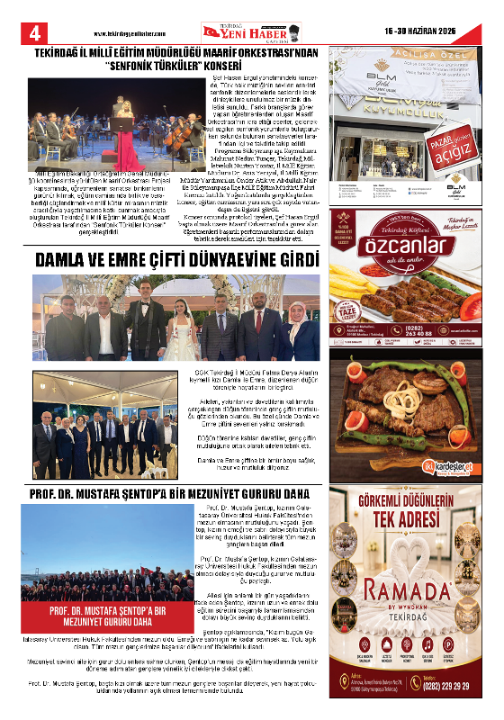 Tekirdağ Yeni Haber Gazetesi 581.Sayı Çıktı