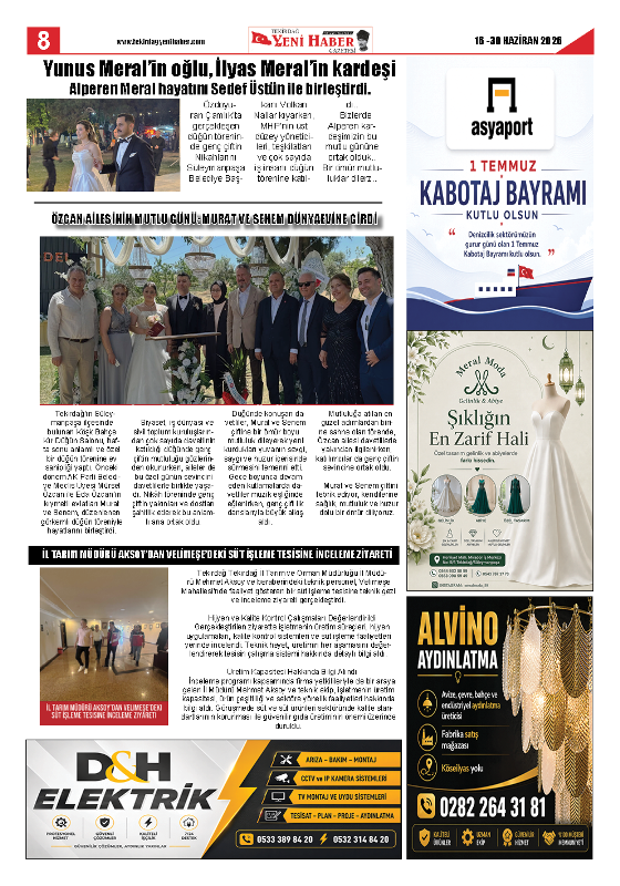 Tekirdağ Yeni Haber Gazetesi 581.Sayı Çıktı