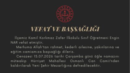 Vefat ve Başsağlığı Mesajı