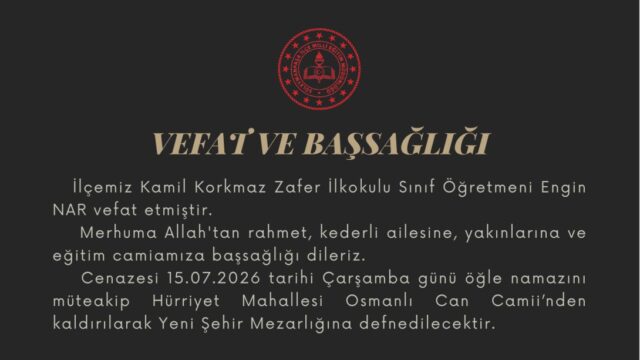 Vefat ve Başsağlığı Mesajı