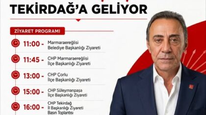 BERHAN ŞİMŞEK TEKİRDAĞ’A GELİYOR