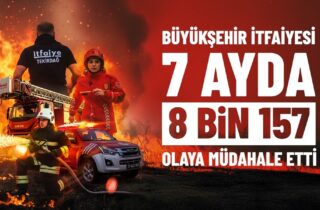 BÜYÜKŞEHİR İTFAİYESİ 7 AYDA 8 BİN 157 OLAYA MÜDAHALE ETTİ