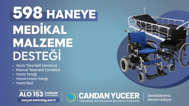 BÜYÜKŞEHİR’DEN 598 HANEYE MEDİKAL MALZEME DESTEĞİ