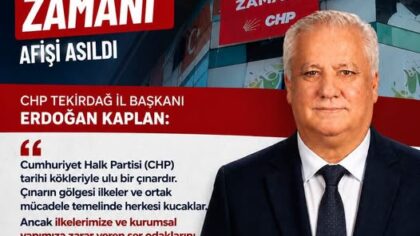 CHP Tekirdağ İl Başkanlığı’na “Arınma Zamanı” Afişi Asıldı