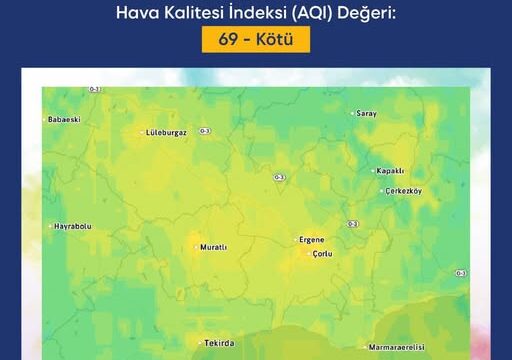 ÇORLU’DA HAVA KALİTESİ “KÖTÜ” SEVİYEDE