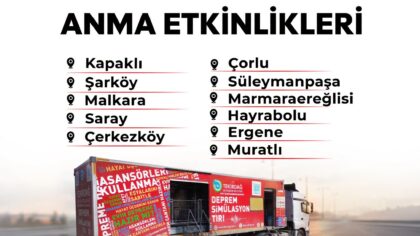 DEPREM SİMÜLASYON TIRI TEKİRDAĞ’IN 11 İLÇESİNİ GEZECEK