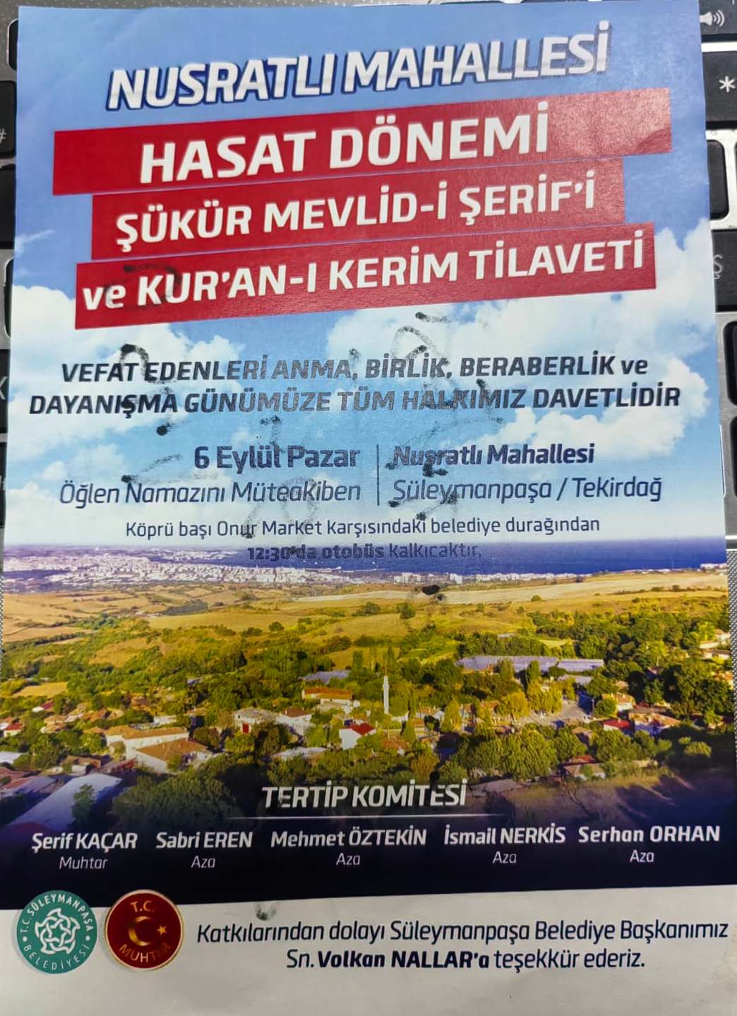 Nusratlı'da Mevlid Programı Düzenlenecek
