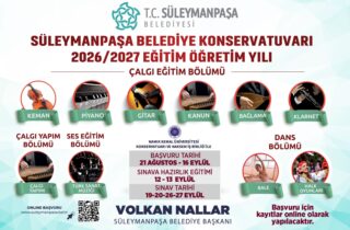 Süleymanpaşa Belediye Konservatuvarı Ön Kayıtları Başladı