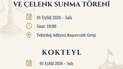 TEKİRDAĞ BAROSU’NDAN ADLİ YIL AÇILIŞI İÇİN ÇELENK TÖRENİ VE KOKTEYL