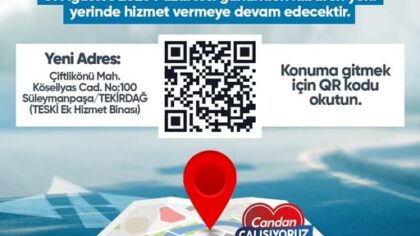 TESKİ Süleymanpaşa İlçe Şube Müdürlüğü yeni adresine taşındı