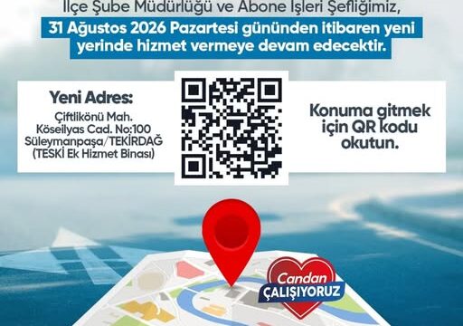 TESKİ Süleymanpaşa İlçe Şube Müdürlüğü yeni adresine taşındı