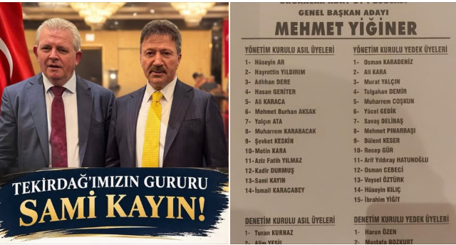 Tekirdağ’ın Gururu Sami Kayın, TESK Yönetimine Girdi