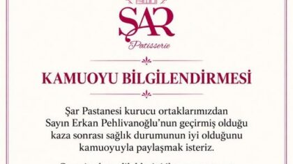 Sar Pastanesi’nden Erkan Pehlivanoğlu’nun Sağlık Durumuna İlişkin Açıklama