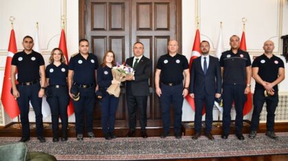 Tekirdağ Büyükşehir Belediyesi İtfaiyesi’nden Vali Soytürk’e Ziyaret