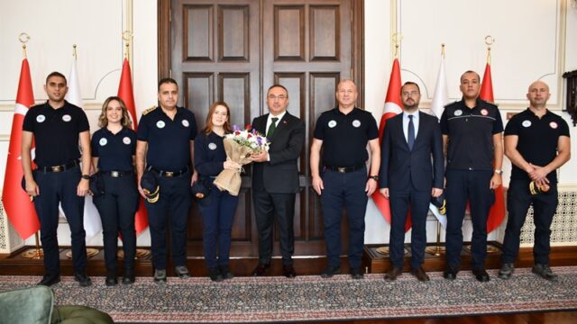 Tekirdağ Büyükşehir Belediyesi İtfaiyesi’nden Vali Soytürk’e Ziyaret