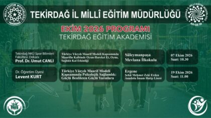 Tekirdağ Eğitim Akademisi Ekim Ayı Etkinlikleri