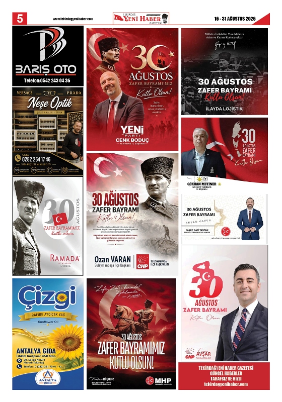 Tekirdağ Yeni Haber Gazetesi 585.Sayı Çıktı