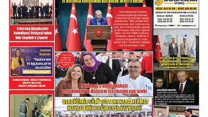 Tekirdağ Yeni Haber Gazetesi 587.Sayı Çıktı