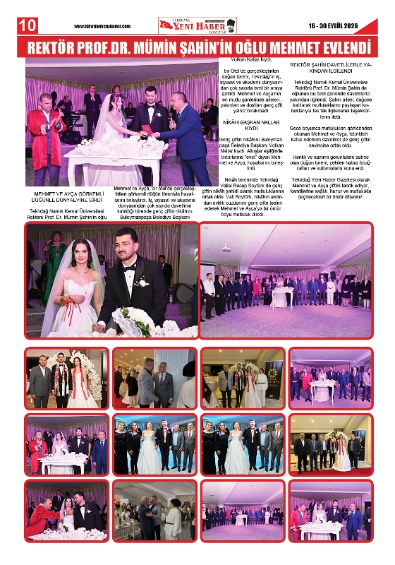 Tekirdağ Yeni Haber Gazetesi 587.Sayı Çıktı