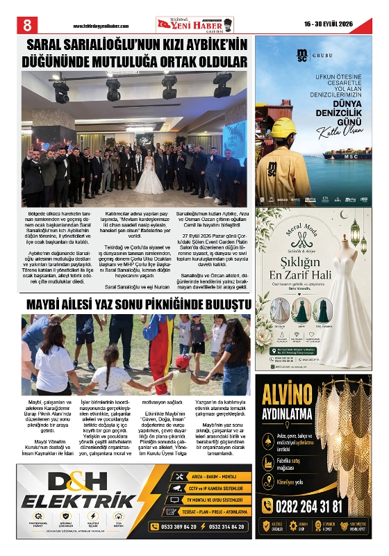 Tekirdağ Yeni Haber Gazetesi 587.Sayı Çıktı