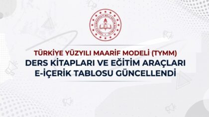 Ders Kitapları ve Eğitim Araçları E-İçerik Tablosu Güncellendi